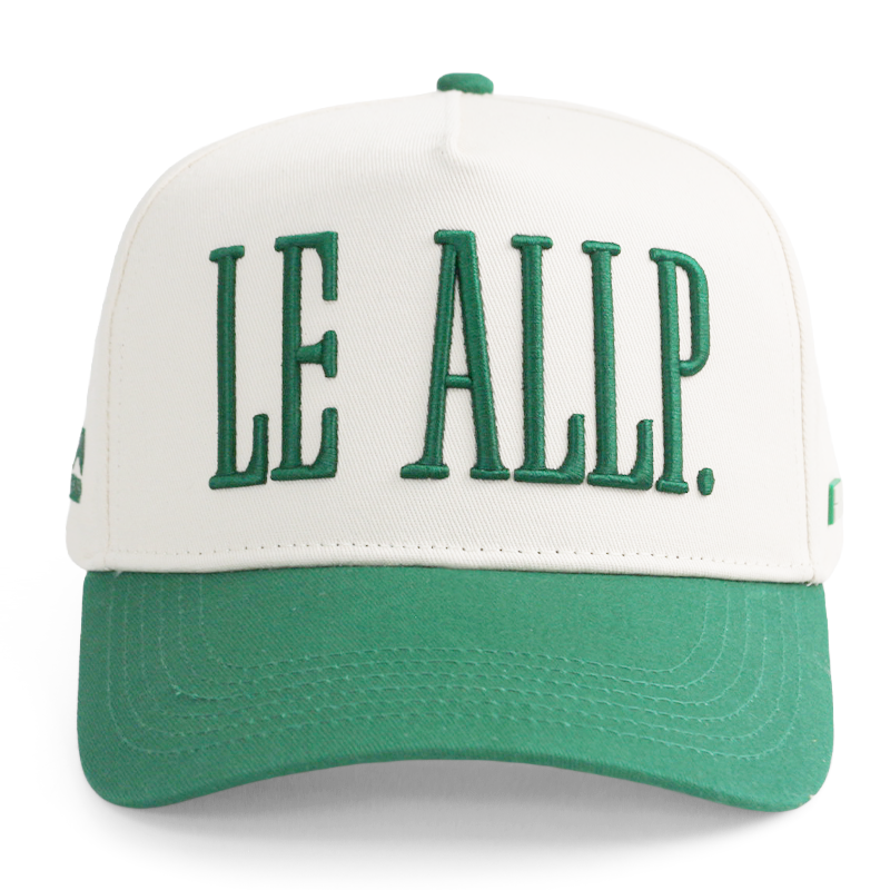 Cream Green Two-Tone Baseball Cap with 3D Letter Embroidery