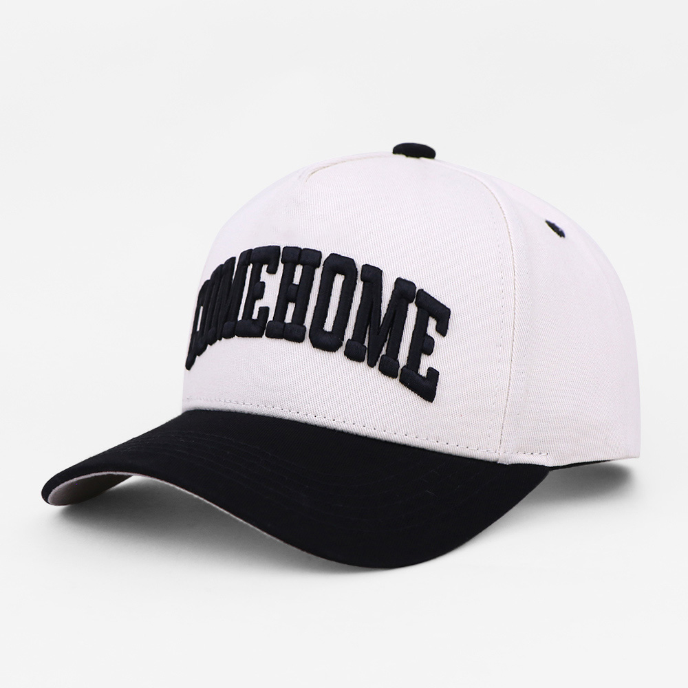 Come Home Two Tone 5 Panel Baseball Cap with 3D Embroidered Letter Logo
