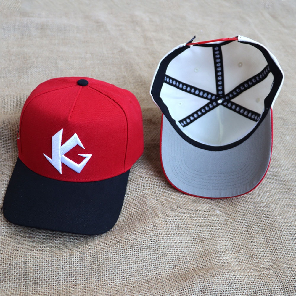 Premium Two Tone Color Block 5 Panel Baseball Cap with 3D Embroidered Logo, Cotton Twill Adjustable Snapback Hat for Men Women
