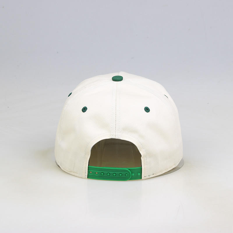 Four Locks Green and White Two Tone 5 Panel Baseball Cap with Embroidered Script Logo