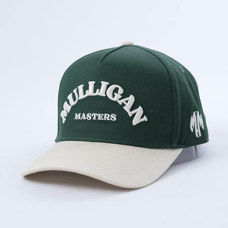 Two Tone Cotton Twill Baseball Cap with 3D Embroidered Mulligan Masters Logo