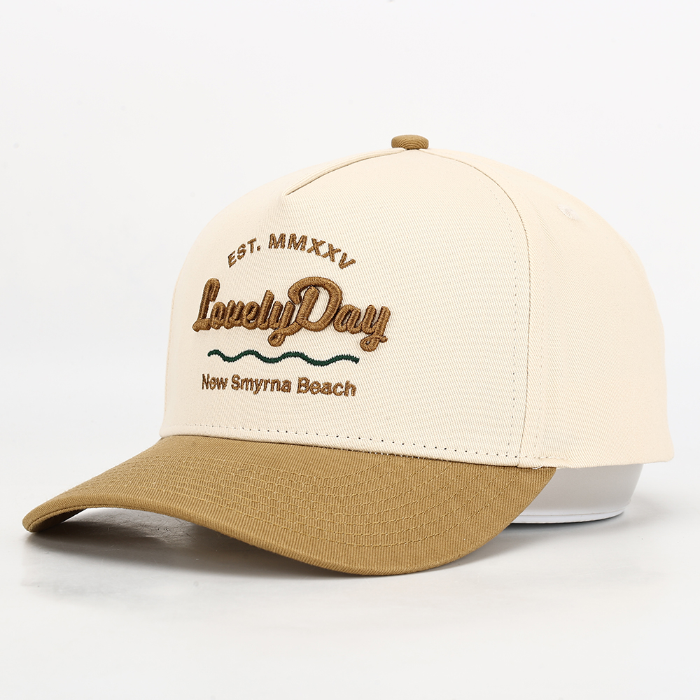 LovelyDay Two-Tone 5 Panel Cotton Twill Baseball Cap