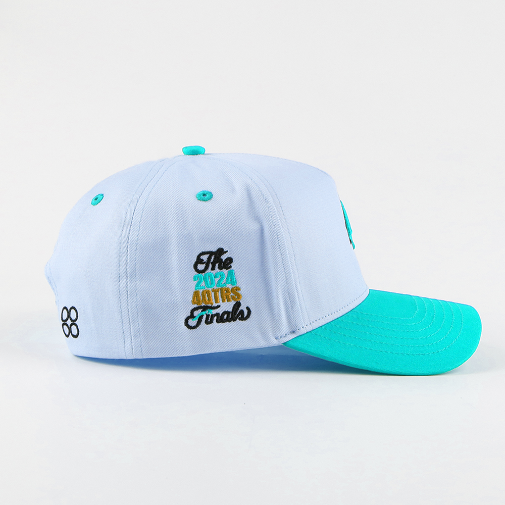 Number 4 Two-Tone Cotton Twill Baseball Cap with 3D Puff Embroidery