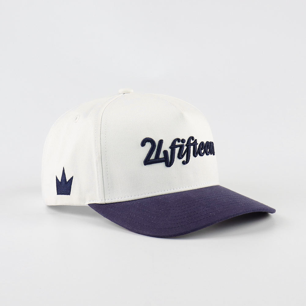 Two Tone Raised Logo Cotton Twill Baseball Cap