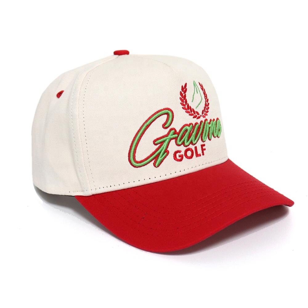 Two Tone Embroidered Golf Script Baseball Cap