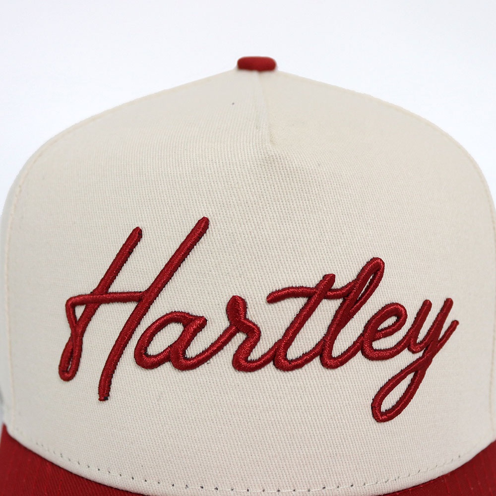 Hartley Two Tone Cotton Twill Baseball Cap with Script Embroidery