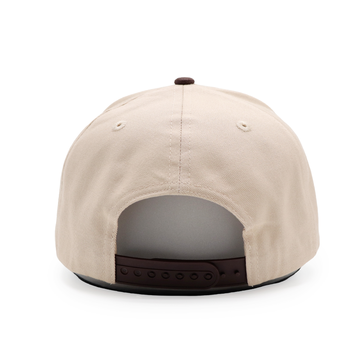 Beige and Brown Wolf Graphic Five-Panel Snapback Cap