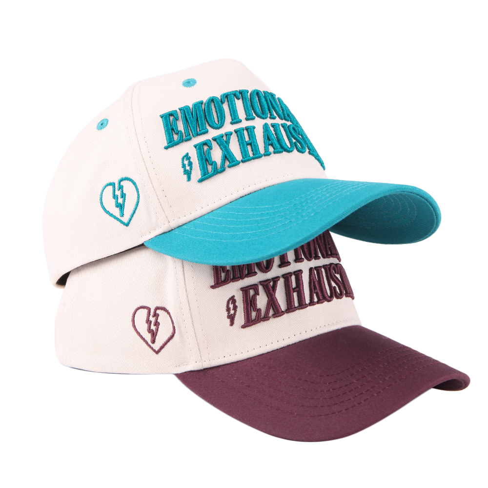 Two-Tone Cotton Twill Baseball Cap with Raised 3D Embroidered Statement Logo, Curved Brim and Contrast Eyelets – Custom Unisex Casual Hat