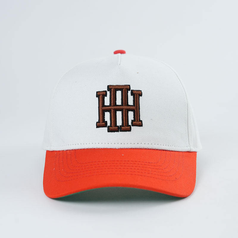 Two Tone Monogram Embroidered Baseball Cap Adjustable Cotton Hat