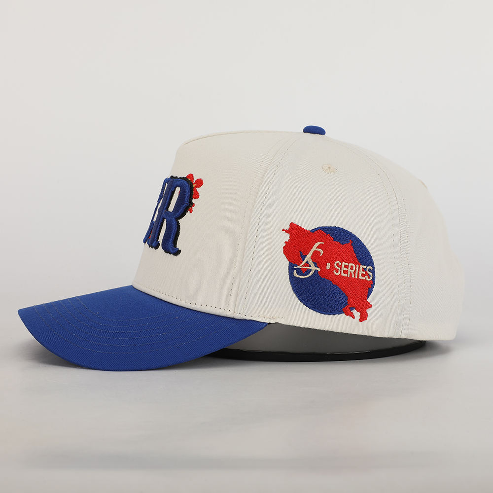 Two Tone Cotton Twill Baseball Cap with Raised CR Embroidery