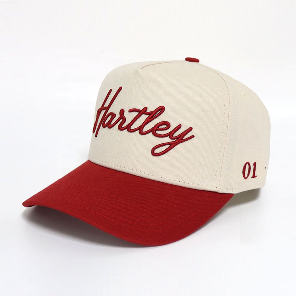 Hartley Two Tone Cotton Twill Baseball Cap with Script Embroidery
