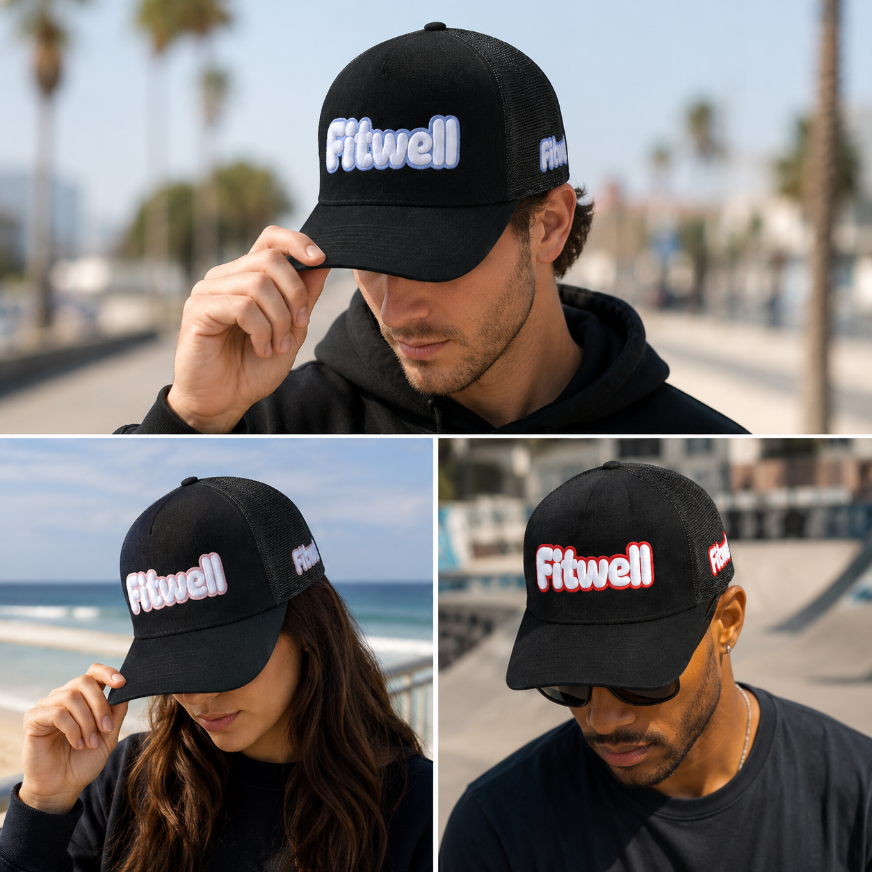 SNOOZE 3D Puff Embroidered Black Mesh Trucker Cap