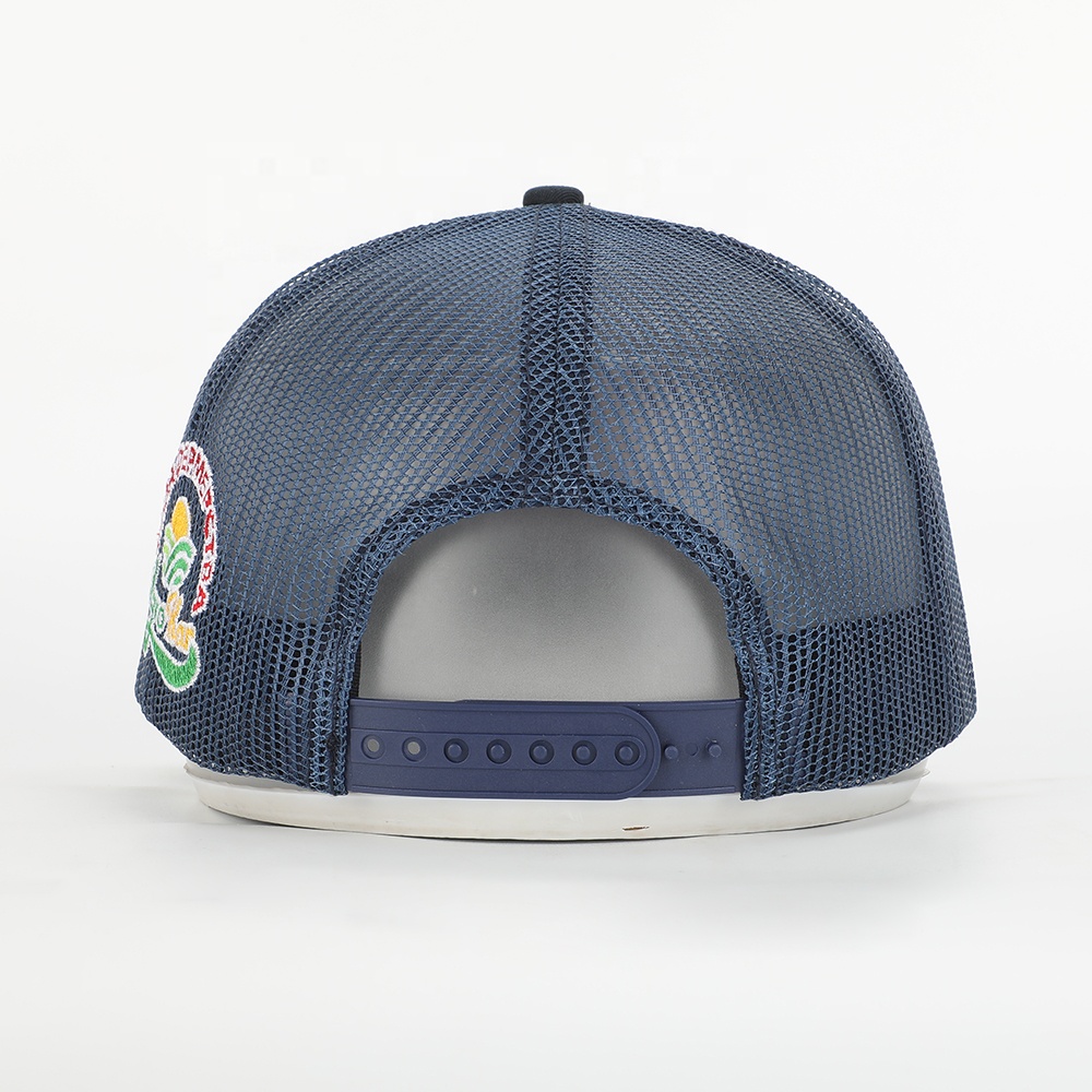 Navy Power Swing Embroidered 5-Panel Trucker Hat