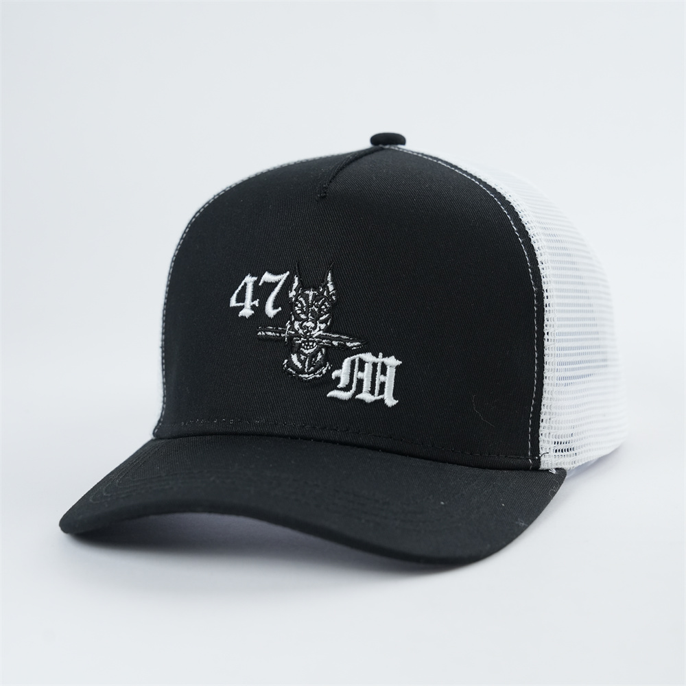 Green and Black Two-Tone Mesh Trucker Hats with 47 Eagle Embroidery