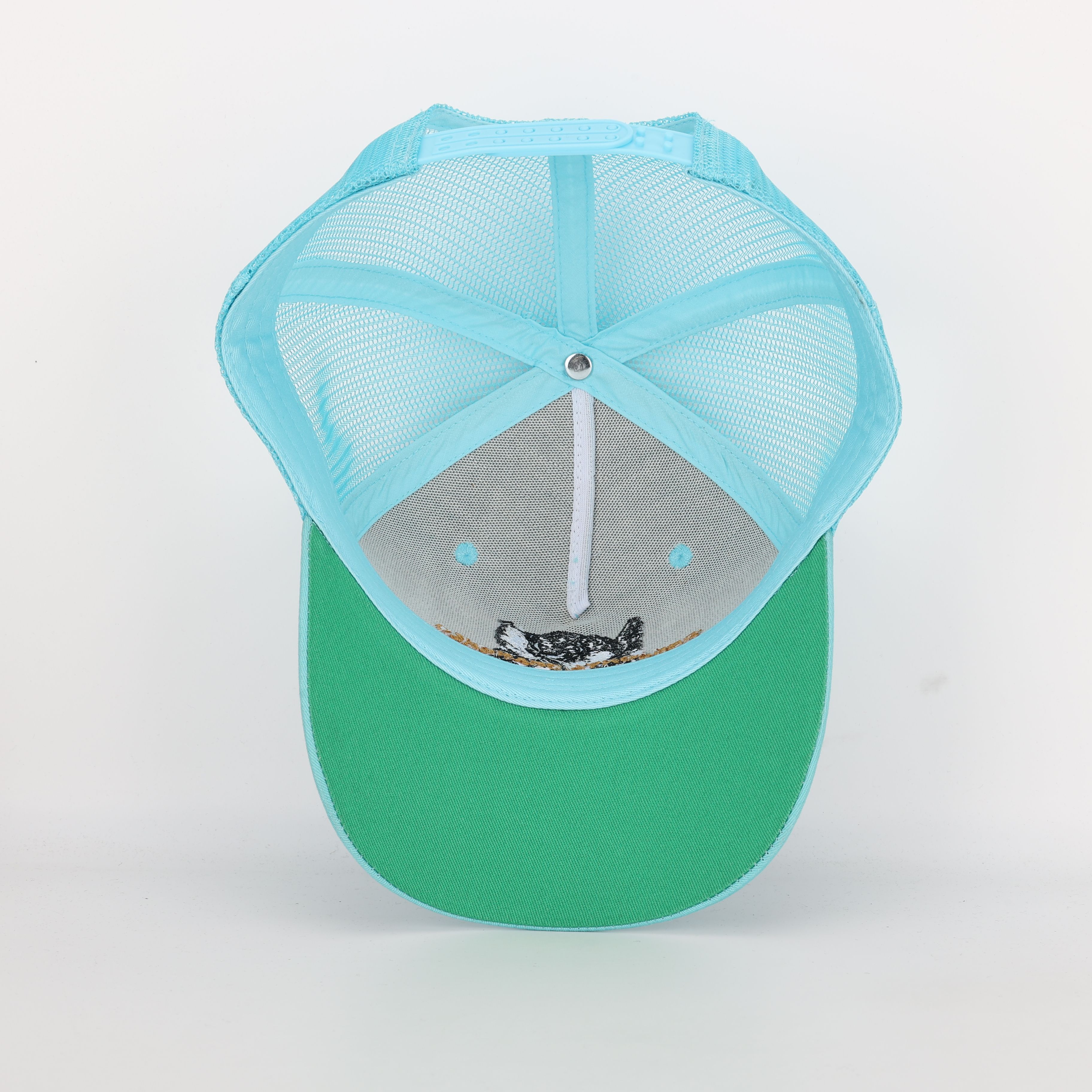 Angel Embroidery Turquoise Mesh Back Baseball Cap