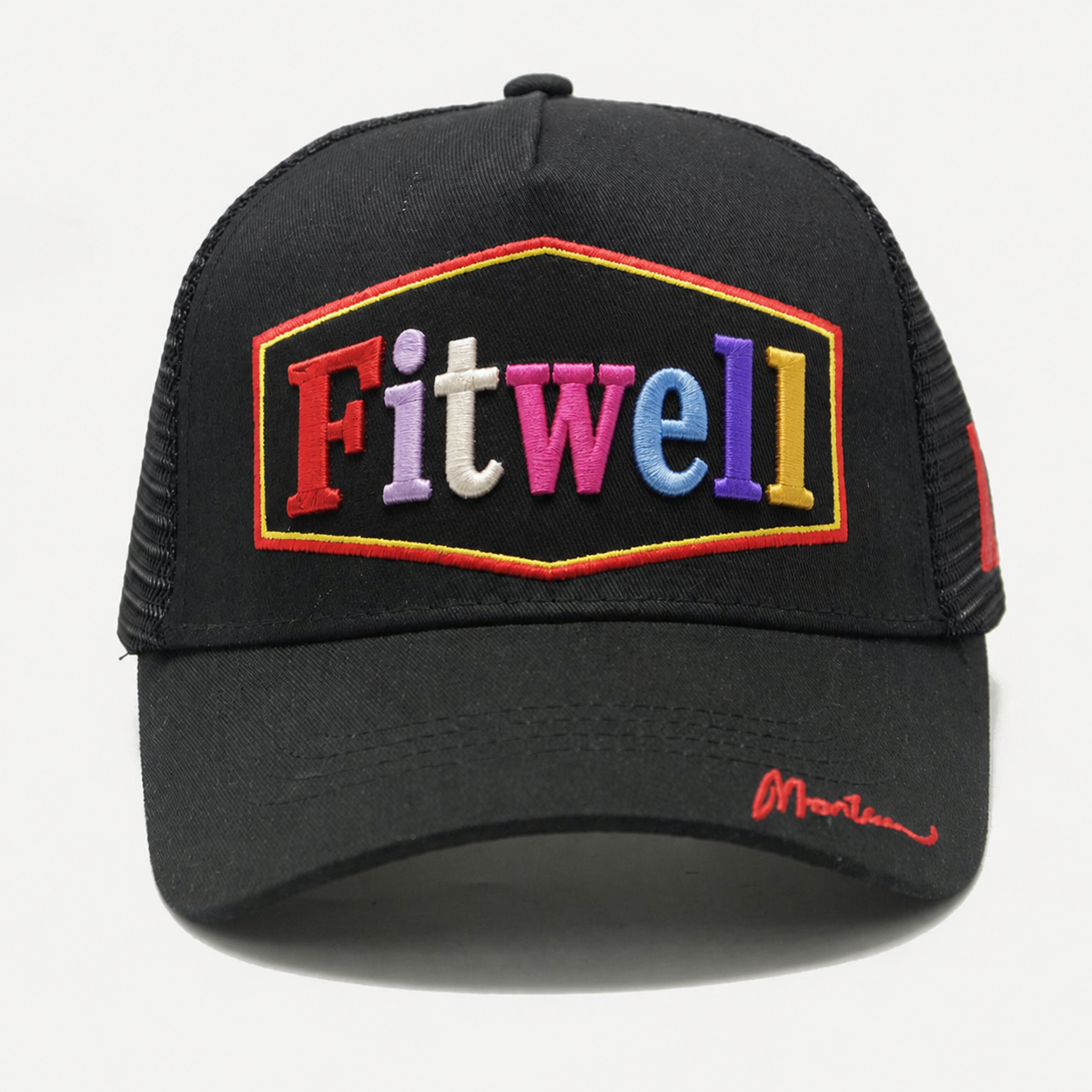 MARCVX5 Multicolor 3D Embroidered Black Mesh Trucker Cap