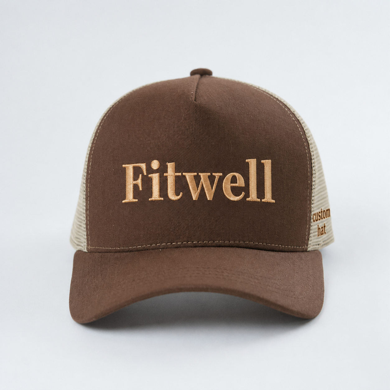 Boots & Bikinis Brown Mesh Embroidered Trucker Hat