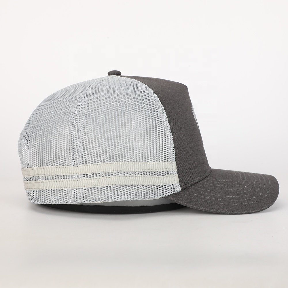 Salty Sea Co Embroidered Grey 5 Panel Cotton Trucker Hat