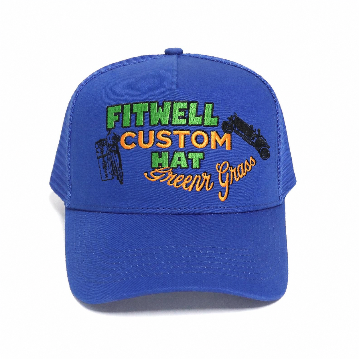 Pillars of the Community Embroidered Blue Trucker Cap