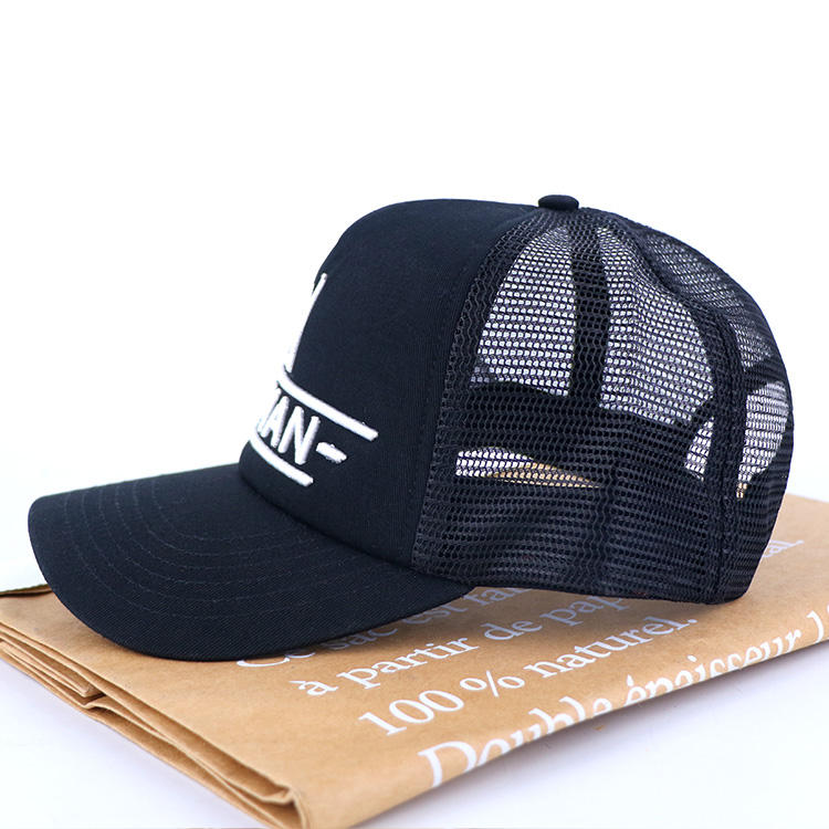 Black ICEMAN Embroidered Mesh Back Trucker Cap