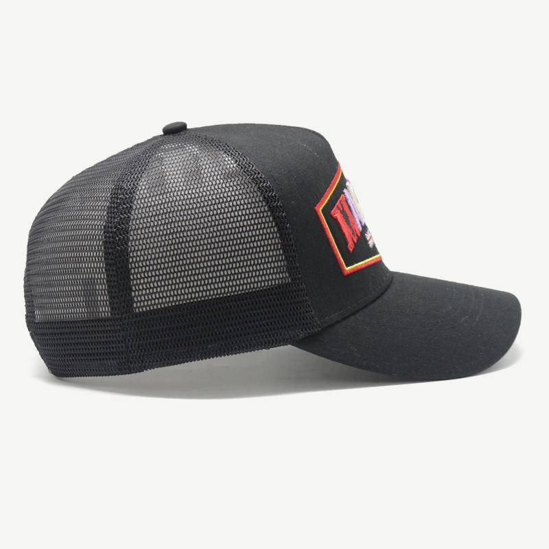 MARCVX5 Multicolor 3D Embroidered Black Mesh Trucker Cap
