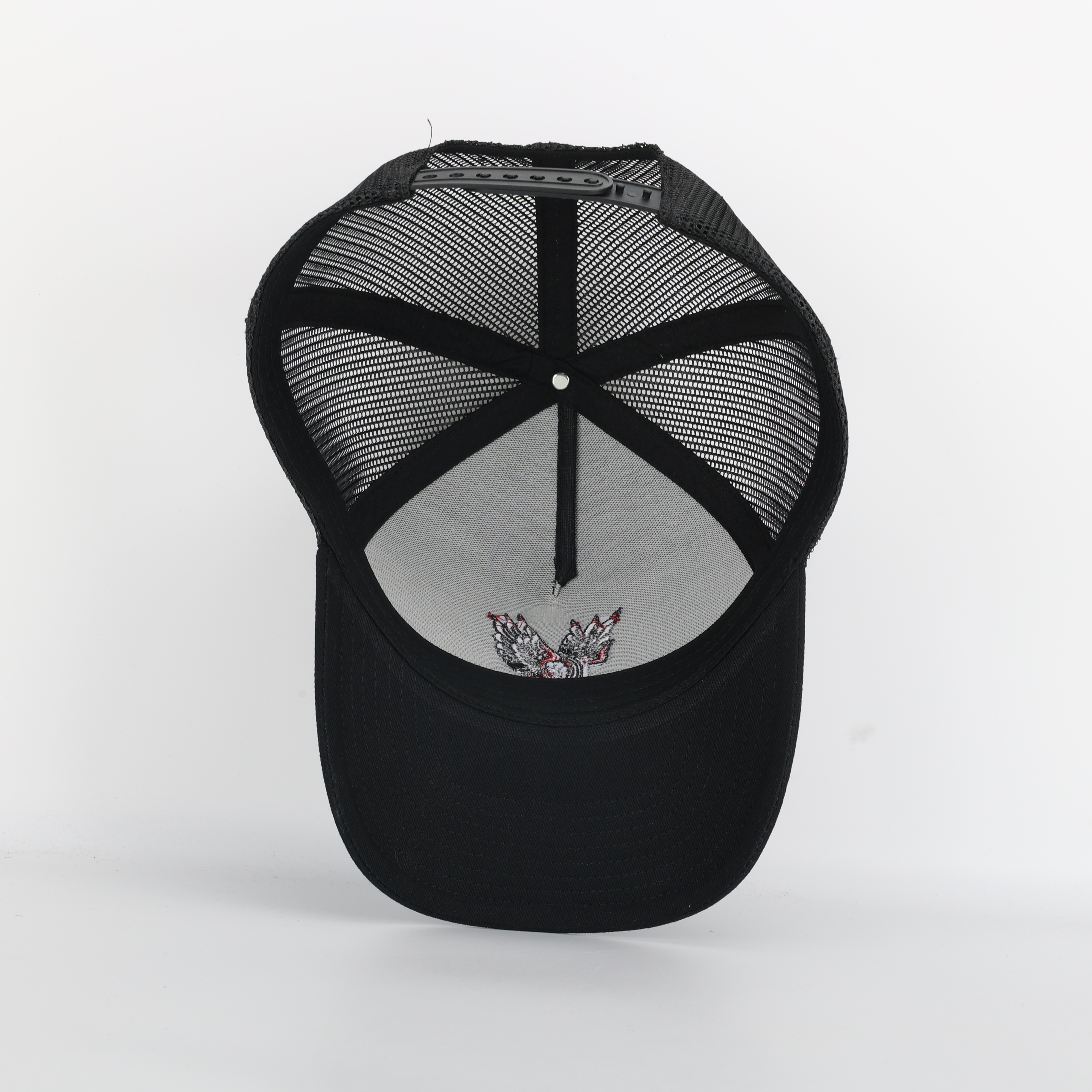 Black Wing Embroidered Mesh Baseball Trucker Cap