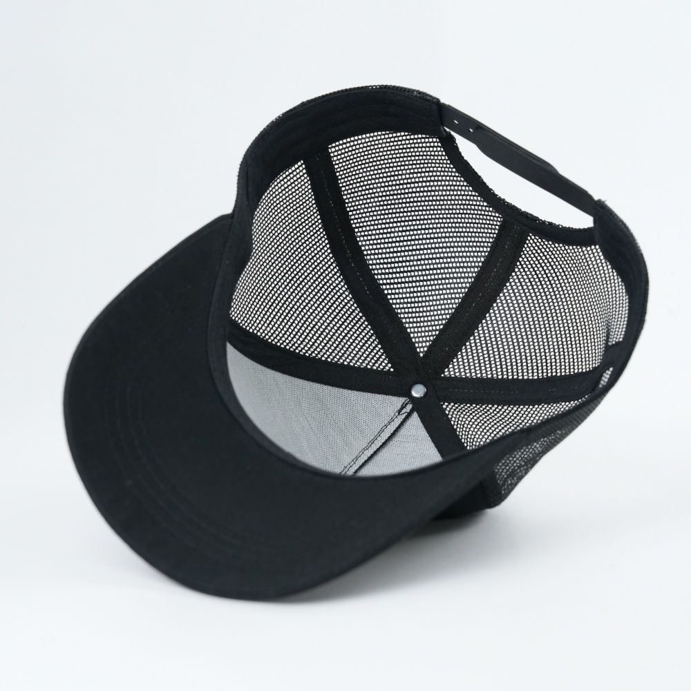Black Tonal Embroidered Mesh Trucker Cap