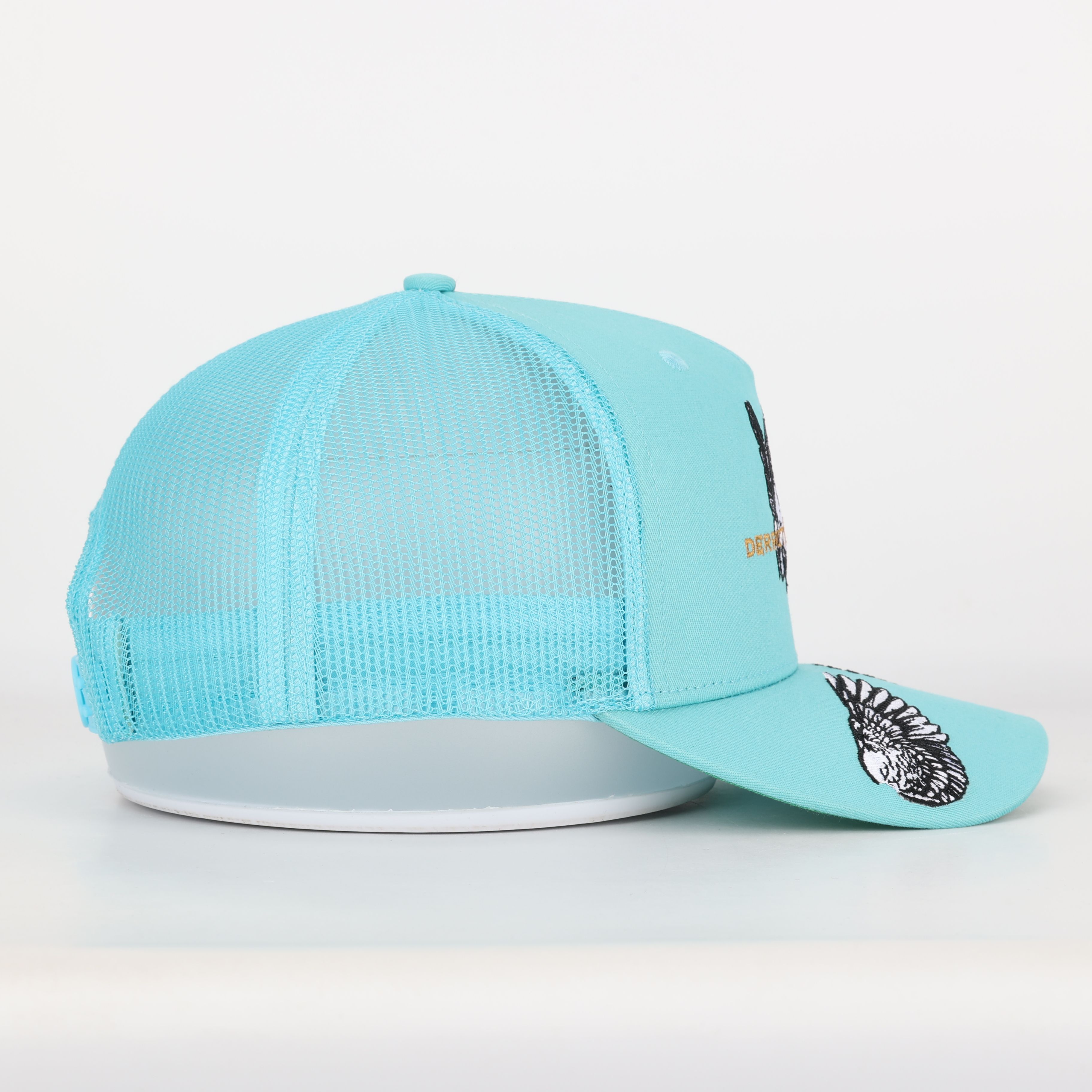 Angel Embroidery Turquoise Mesh Back Baseball Cap