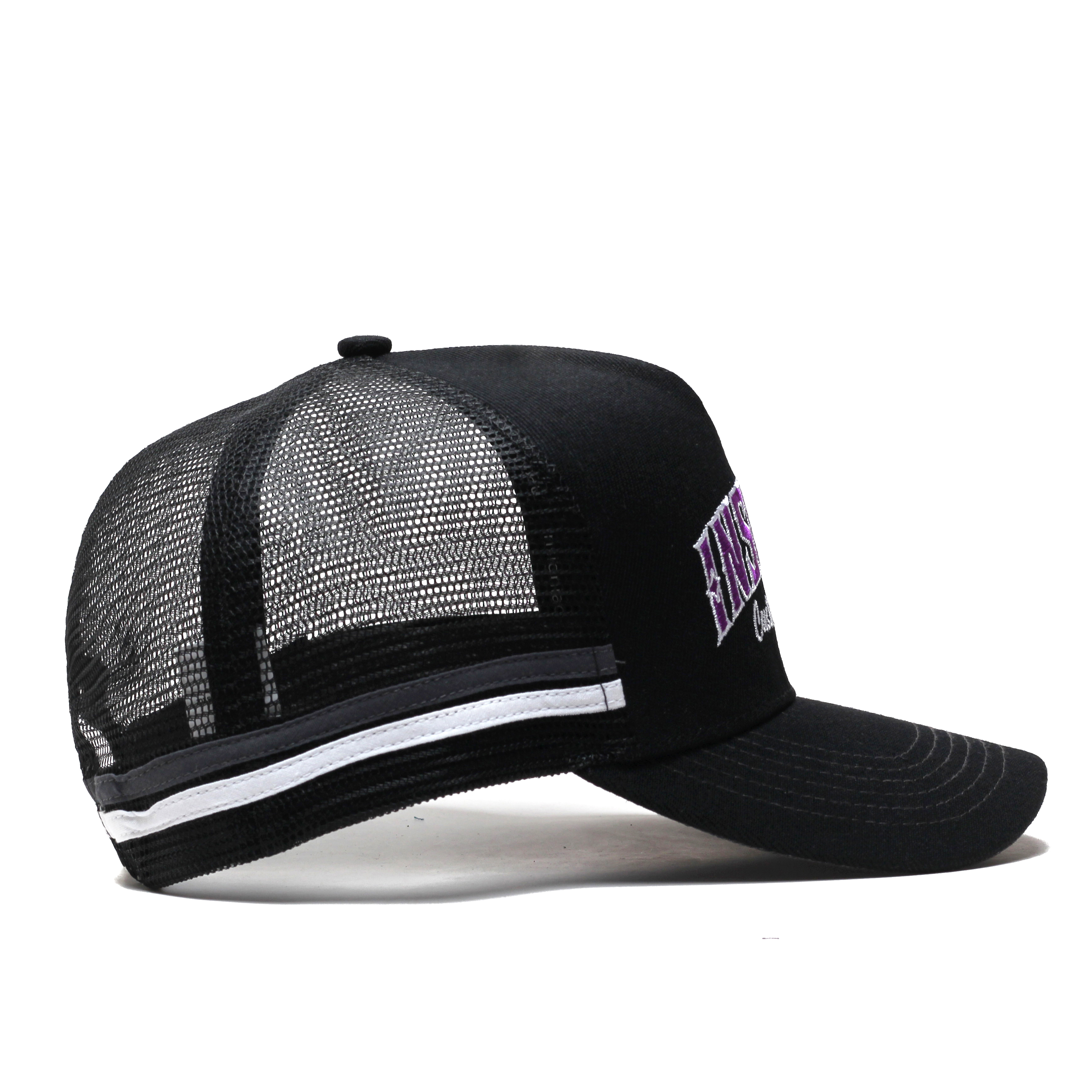 Black INSIGNIA Embroidered Cotton Mesh Trucker Cap