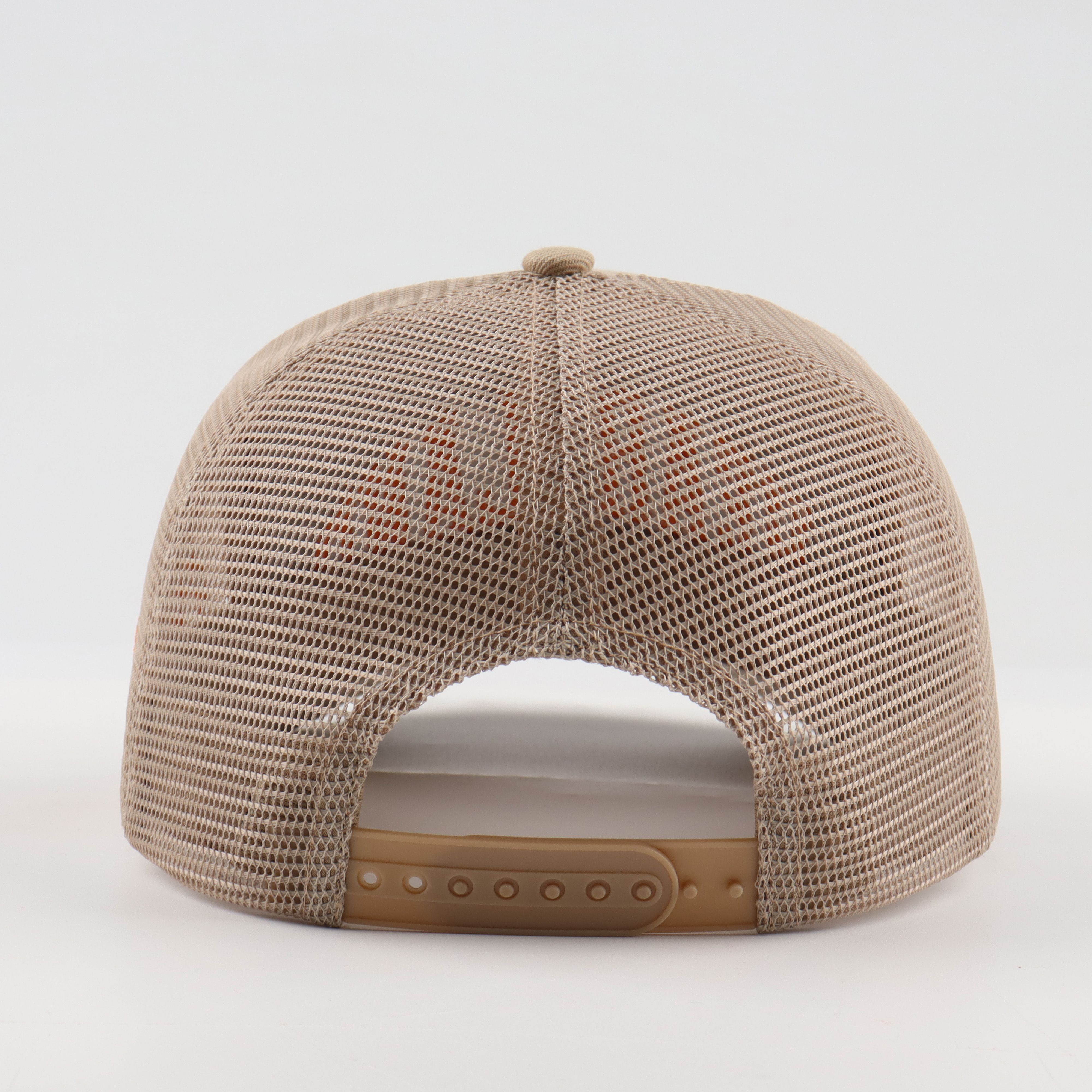 Heartland Orange Embroidered Beige Mesh Trucker Cap