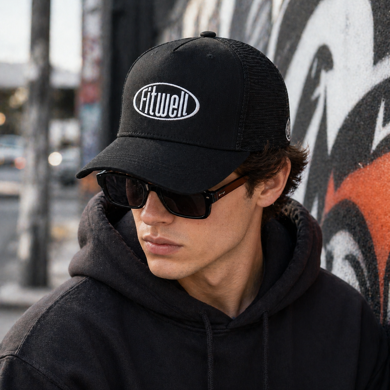 Black Berry Picked Embroidered Mesh Trucker Hat