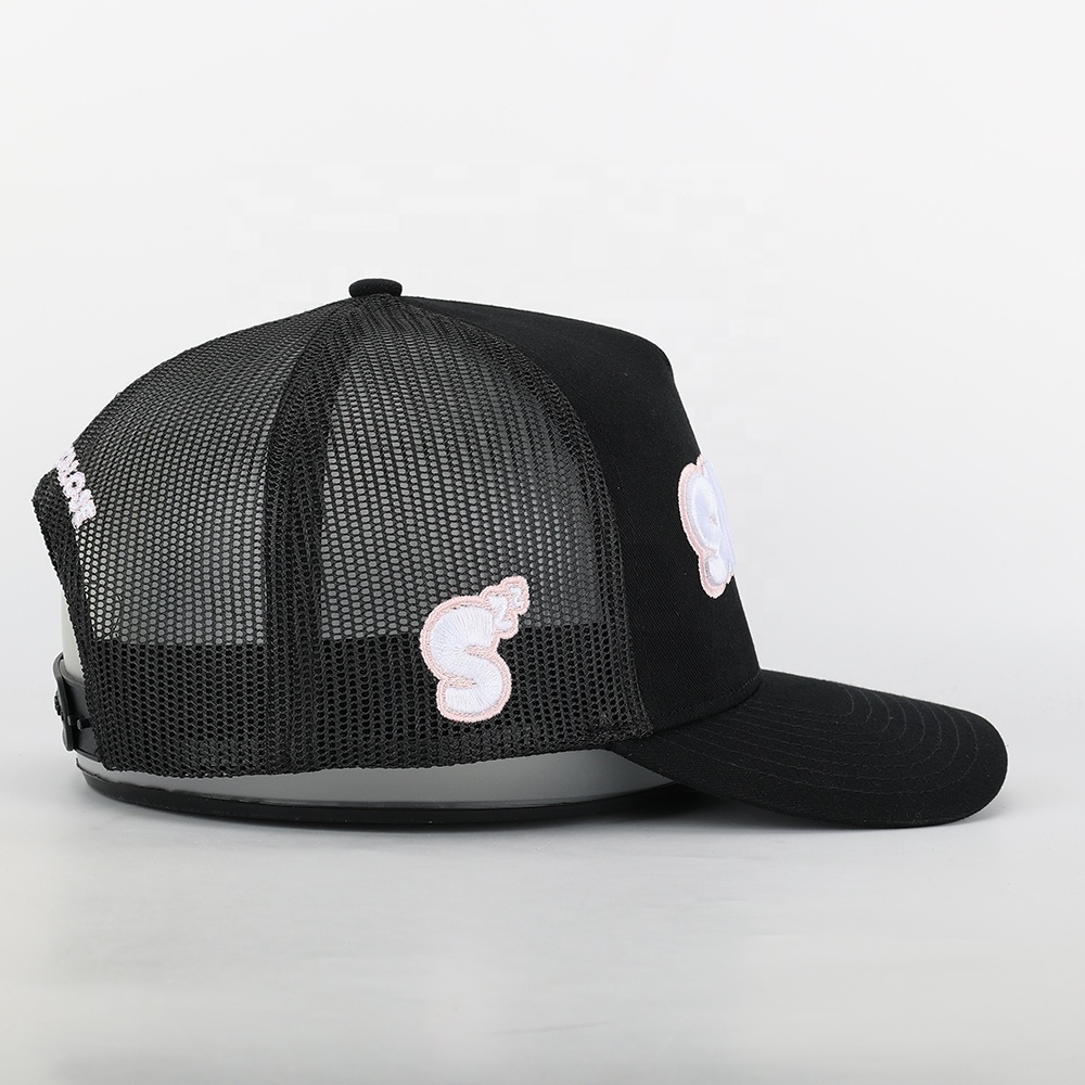 SNOOZE 3D Puff Embroidered Black Mesh Trucker Cap