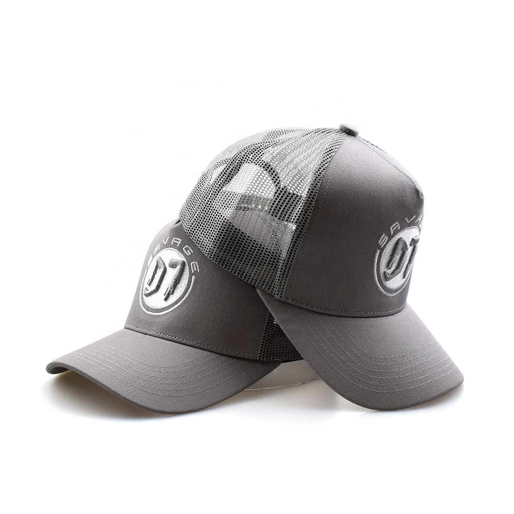 Embroidered 07 Mesh Trucker Caps in Blue Gray and Black