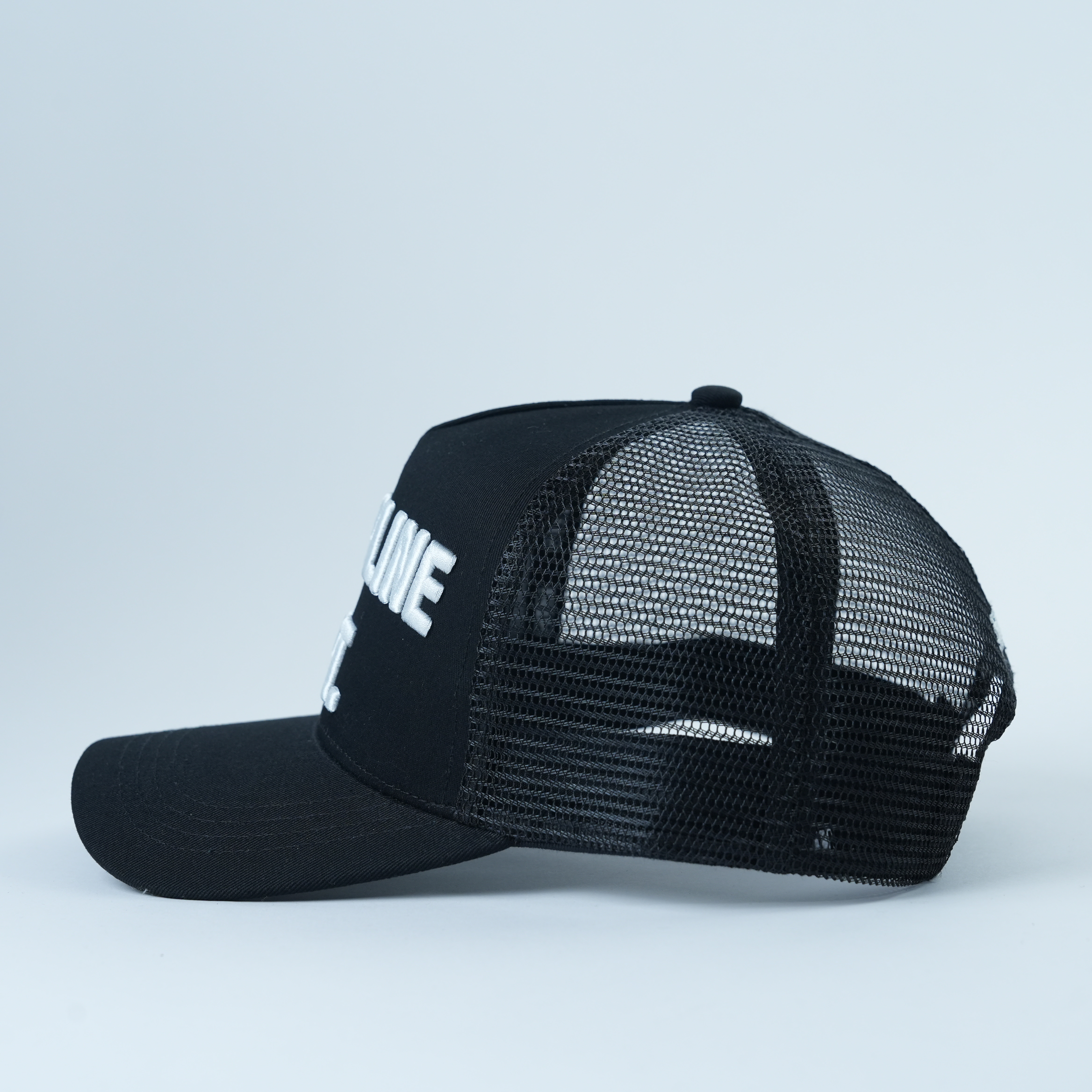 Discipline Dept. Black Embroidered Mesh Trucker Hat