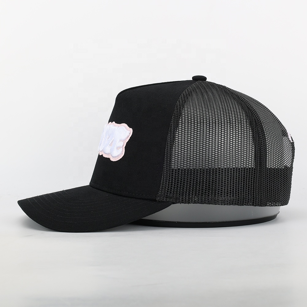 SNOOZE 3D Puff Embroidered Black Mesh Trucker Cap