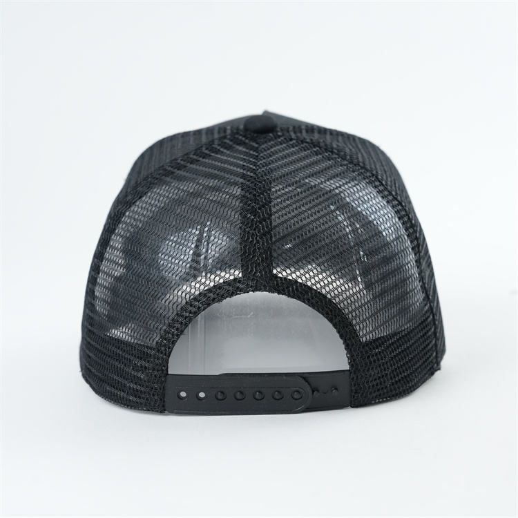 LevelUp Black Mesh Embroidered Trucker Hat