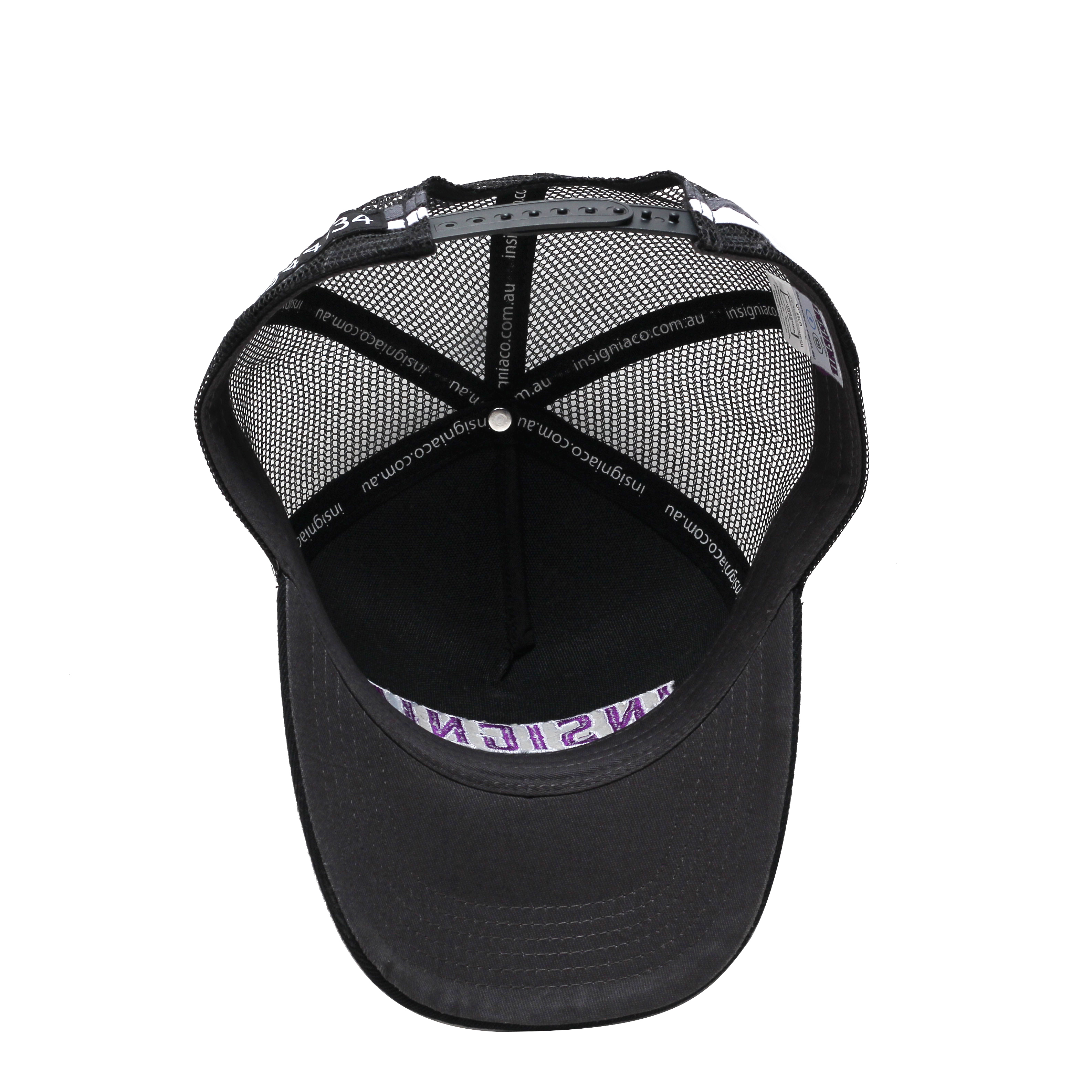 Black INSIGNIA Embroidered Cotton Mesh Trucker Cap