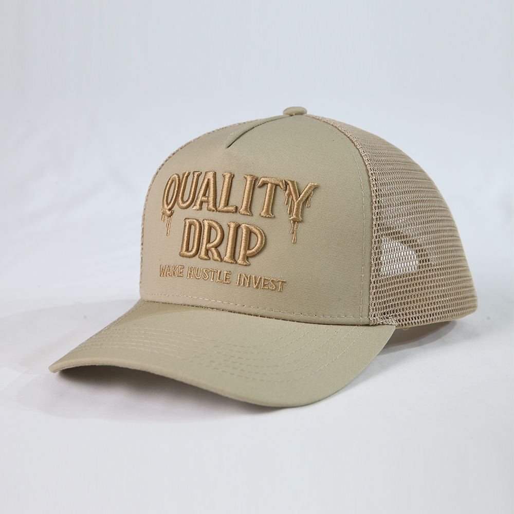 Classic Embroidered Logo Mesh Trucker Cap Adjustable 5 Panel Baseball Hat