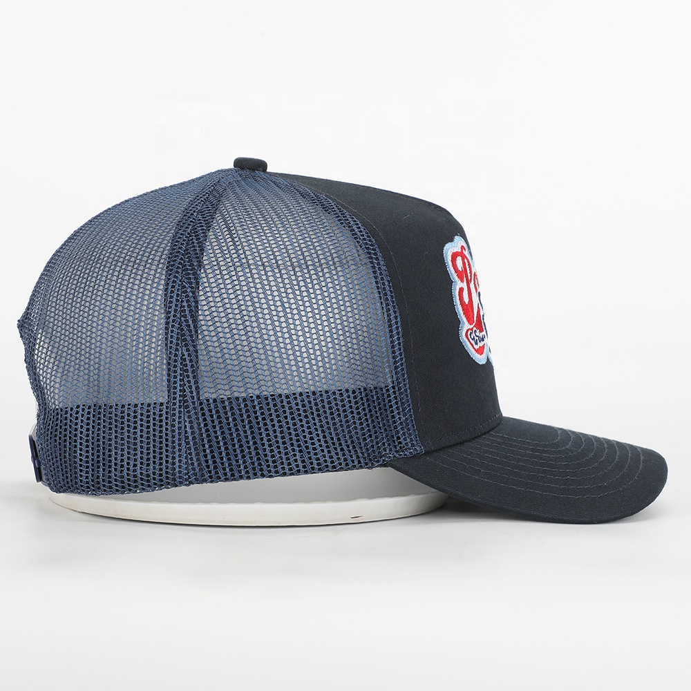 Navy Power Swing Embroidered 5-Panel Trucker Hat