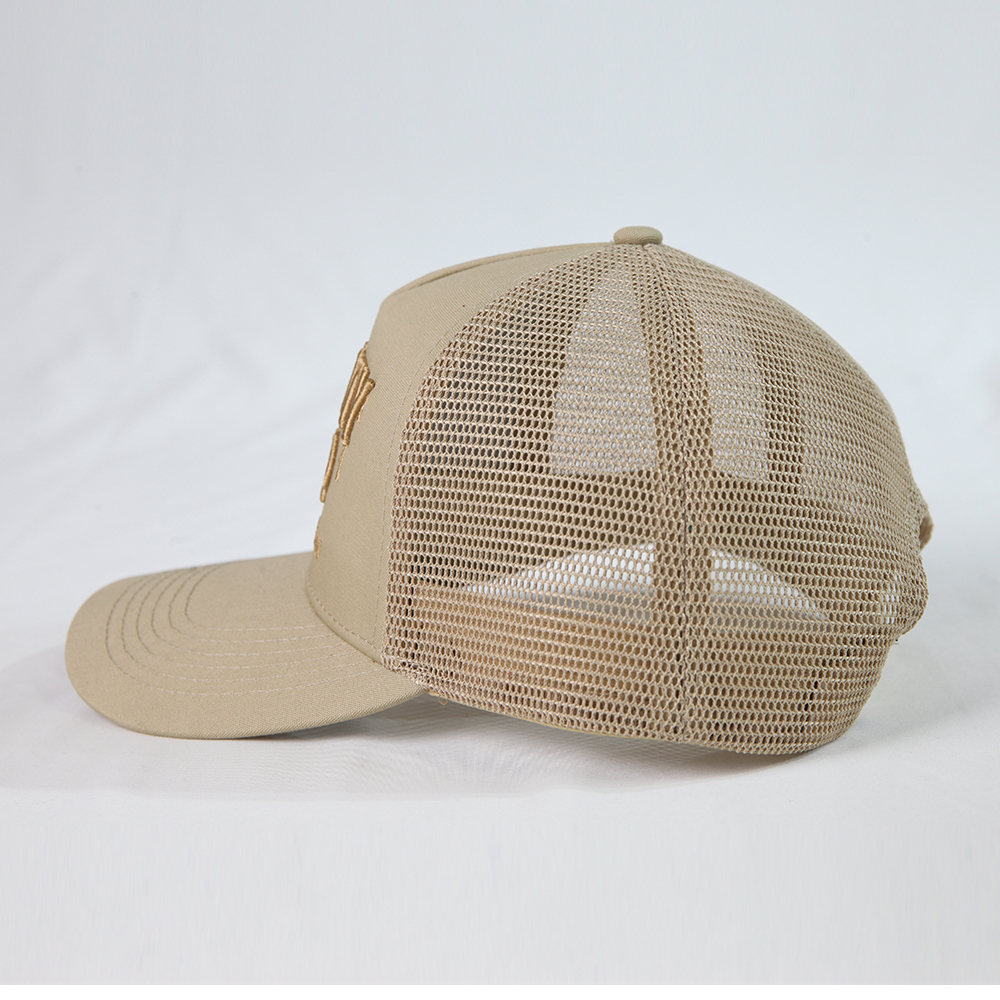 Classic Embroidered Logo Mesh Trucker Cap Adjustable 5 Panel Baseball Hat