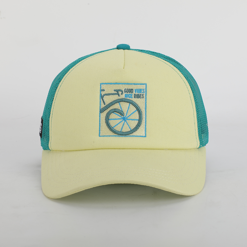 Good Vibes Nice Rides Bicycle Embroidered Mesh Trucker Hat
