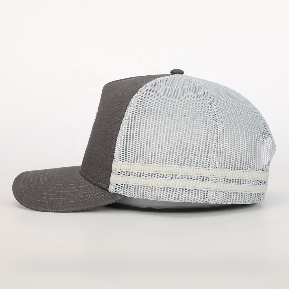 Salty Sea Co Embroidered Grey 5 Panel Cotton Trucker Hat