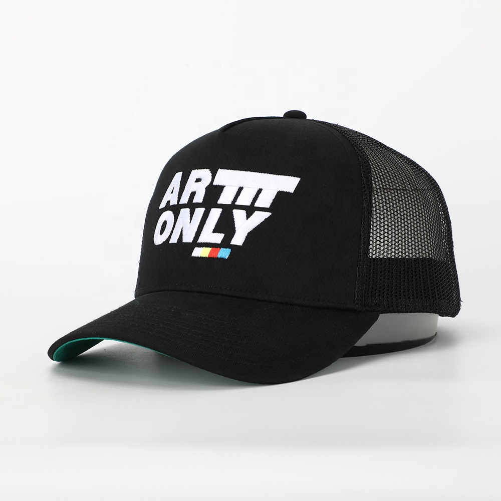 ARTM ONLY Black Embroidered Mesh Trucker Cap