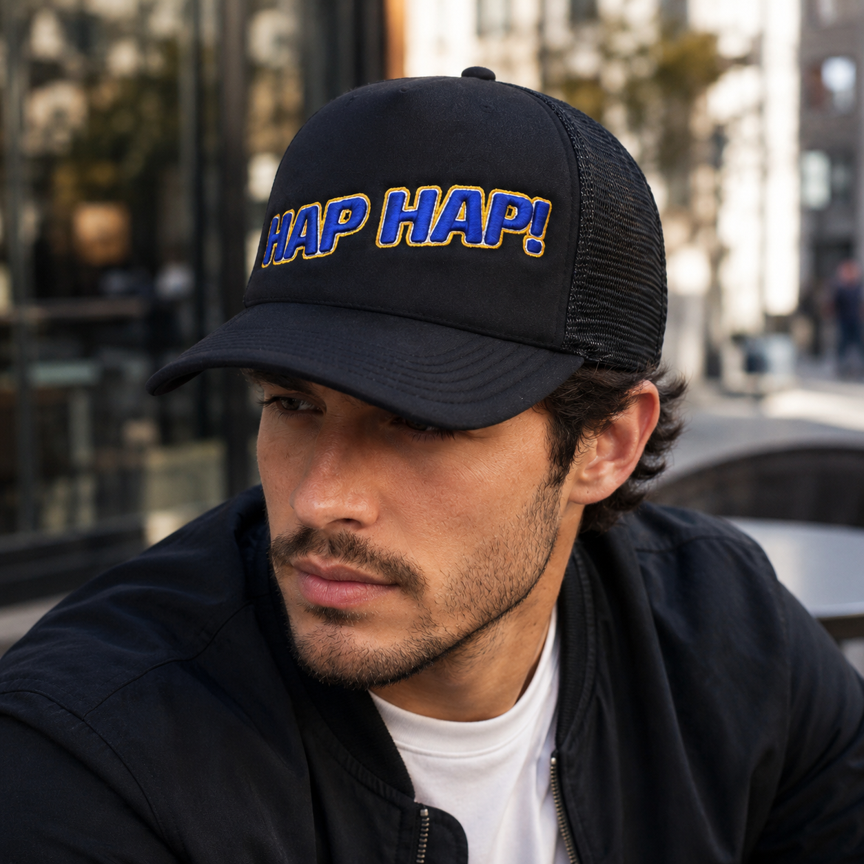Black HAP HAP 3D Embroidered Foam Trucker Hat