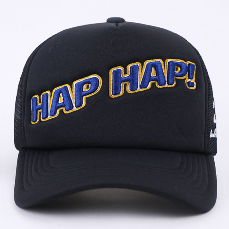 Black HAP HAP 3D Embroidered Foam Trucker Hat