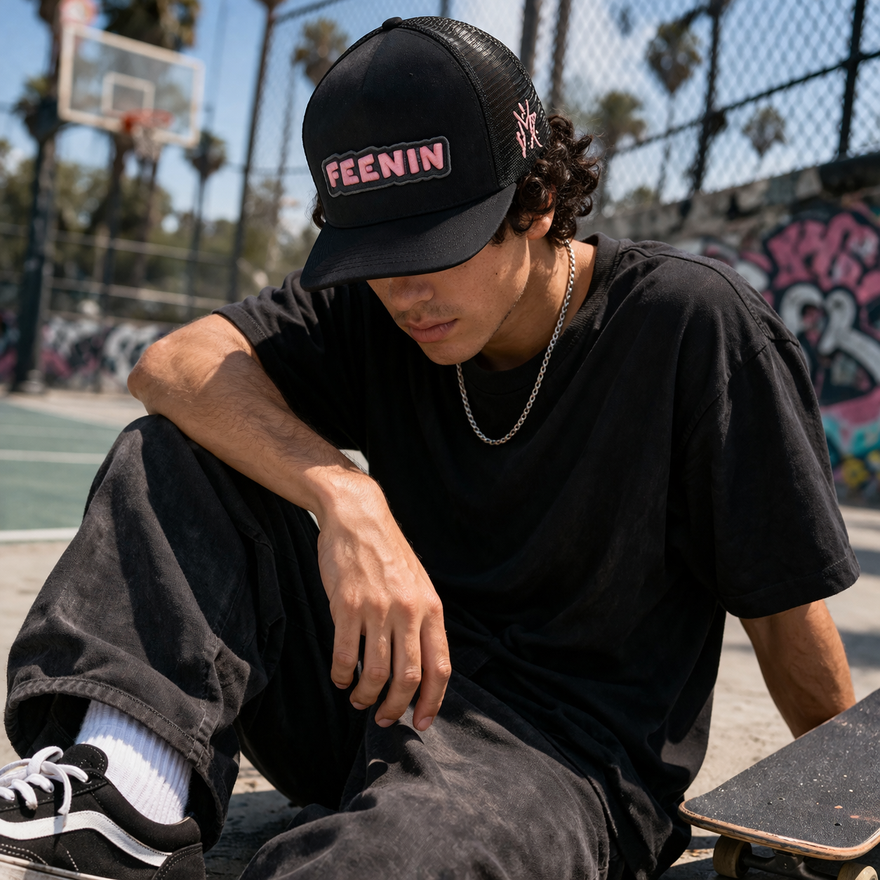 FEENIN 3D Patch Logo Foam Trucker Cap Mesh Back Adjustable Hat