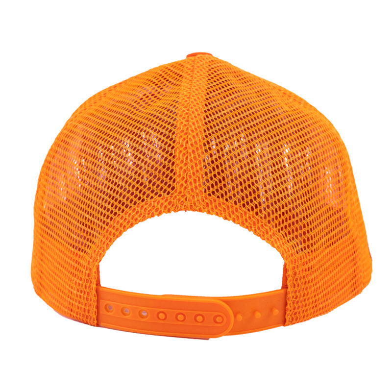 Orange 3D Number Embroidery Foam Mesh Trucker Hat