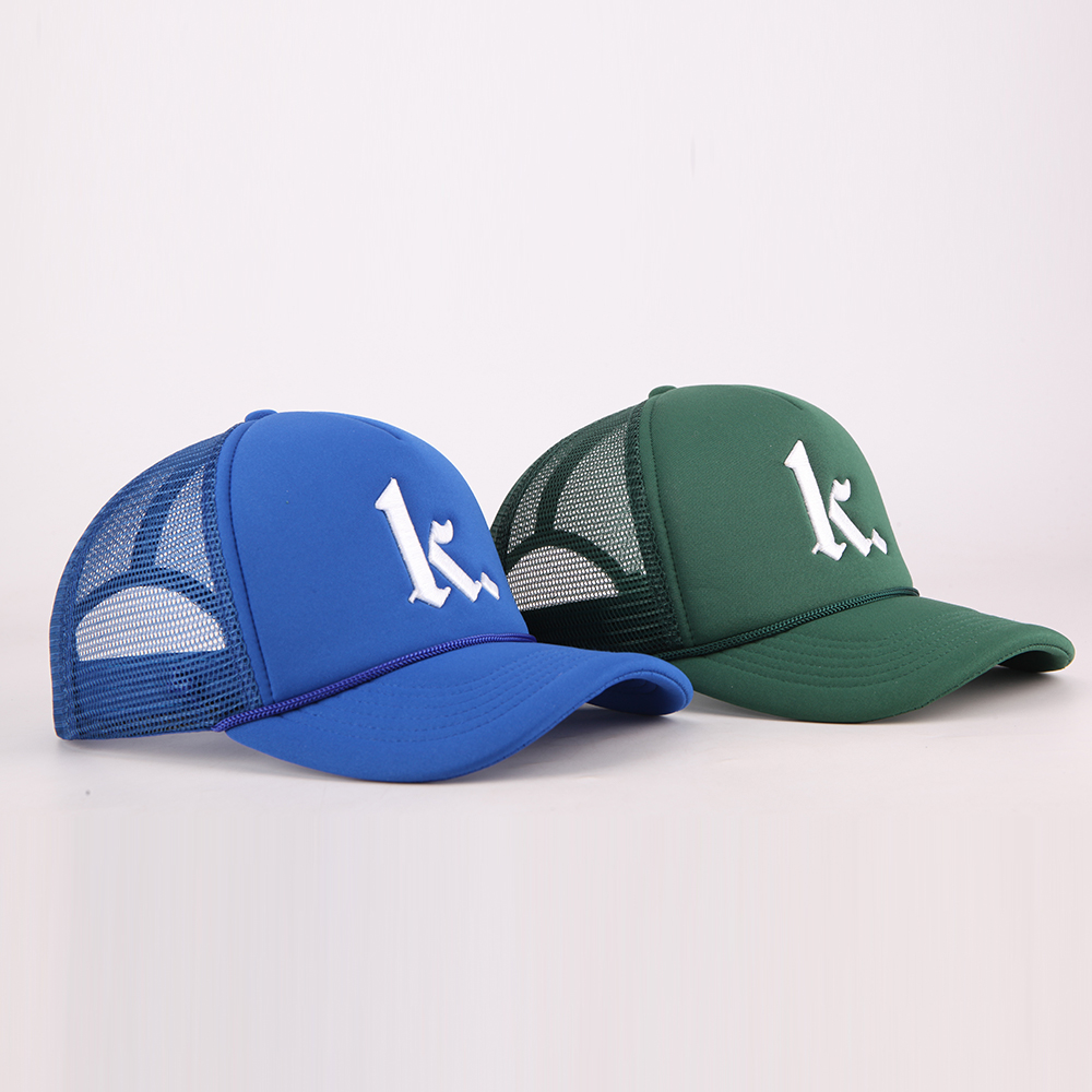 3D Letter Embroidered Foam Mesh Rope Trucker Hat