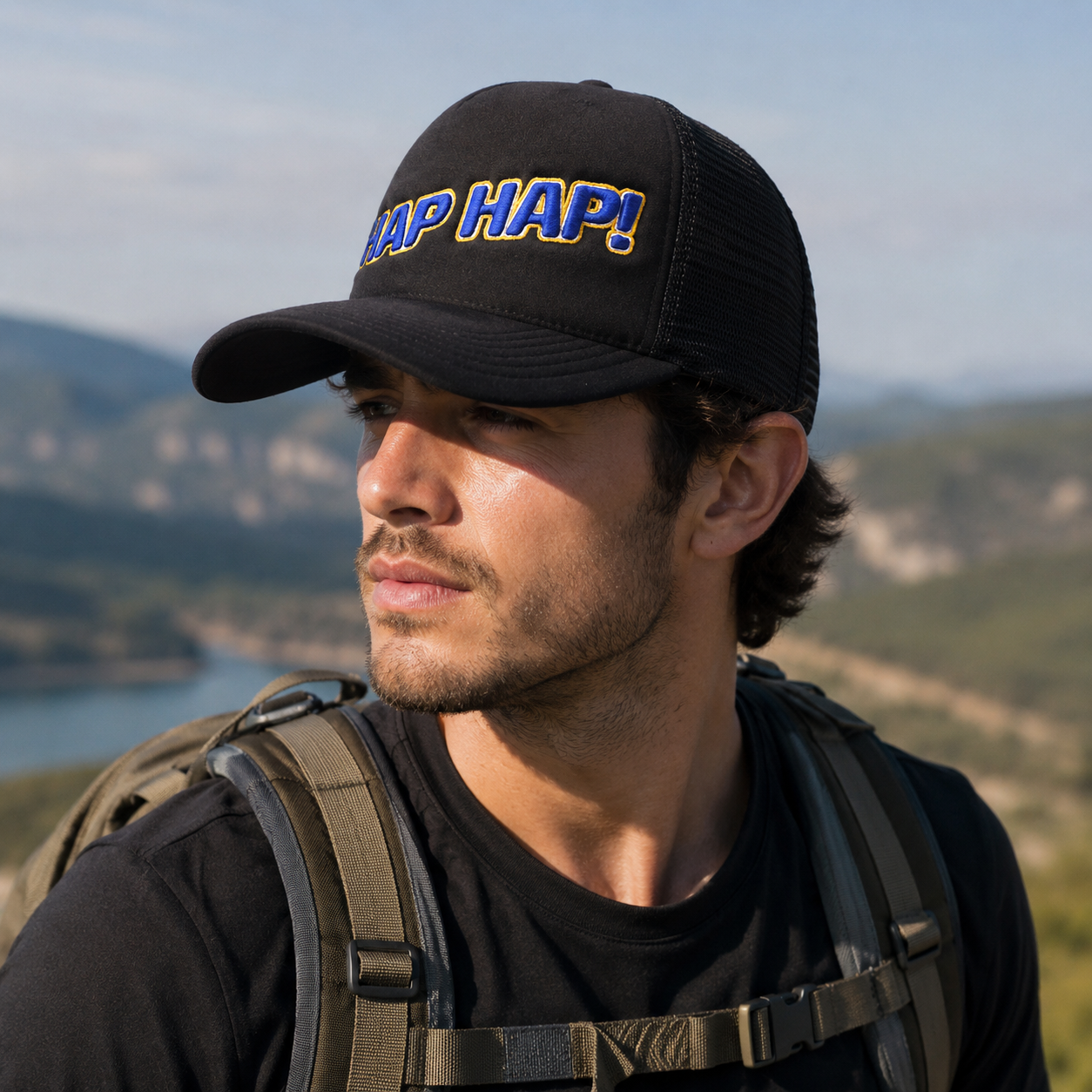 Black HAP HAP 3D Embroidered Foam Trucker Hat