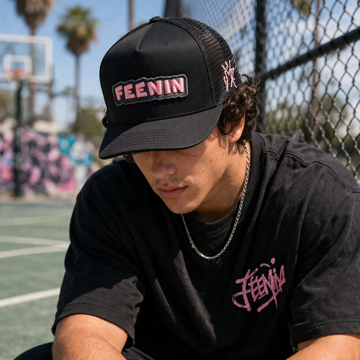 FEENIN 3D Patch Logo Foam Trucker Cap Mesh Back Adjustable Hat